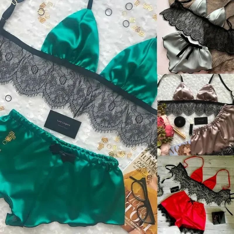 Women's Underwear Sexy Silk Sa - Lace Bralette Set recensione e prezzo