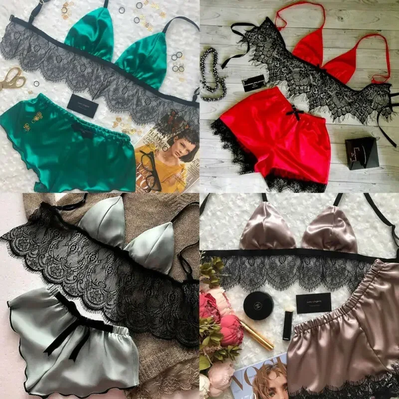 Women's Underwear Sexy Silk Sa - Lace Bralette Set recensione e prezzo