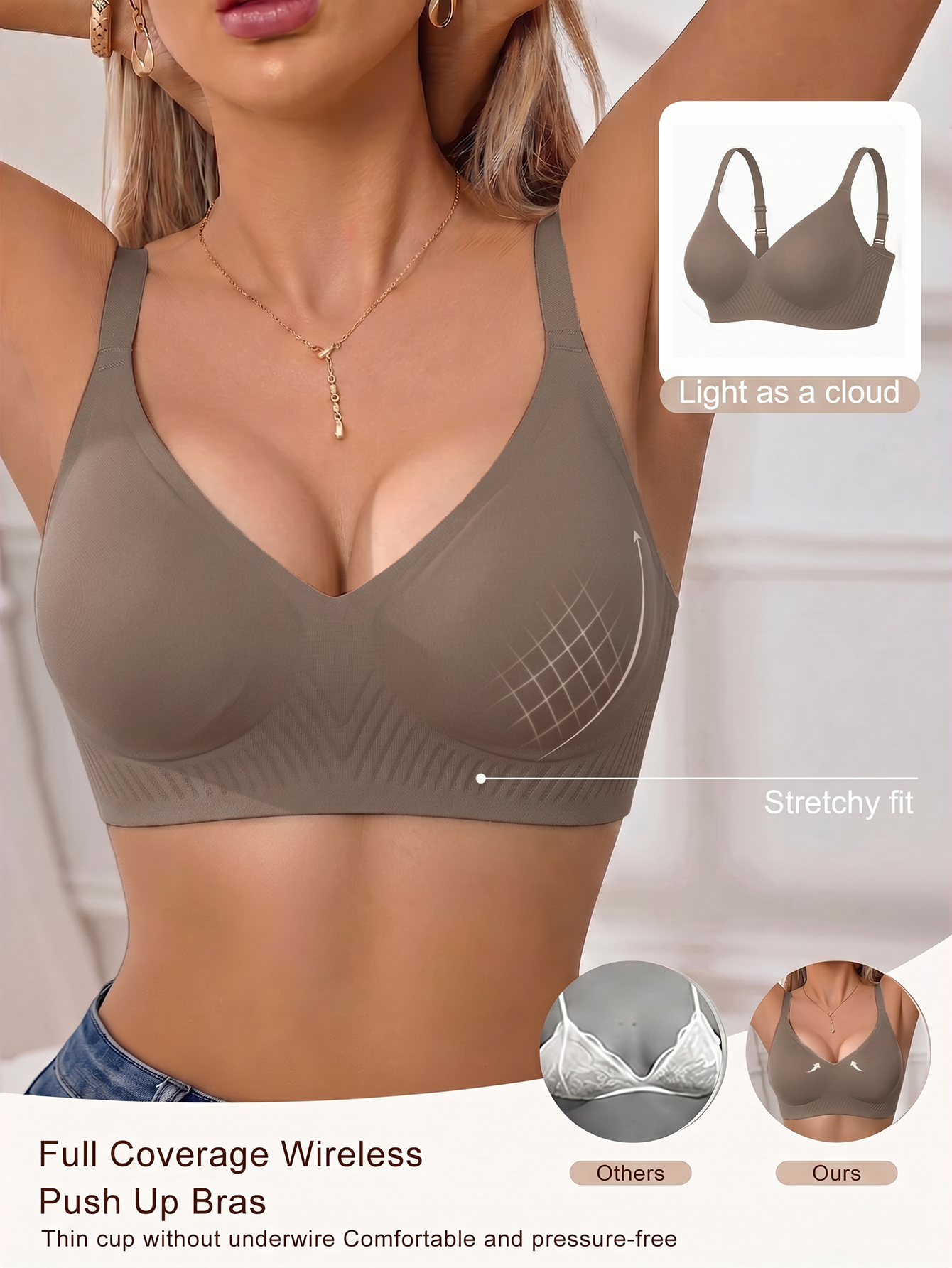 Full Coverage Push Up Jelly Su - Underwire Bra Padded recensione e prezzo