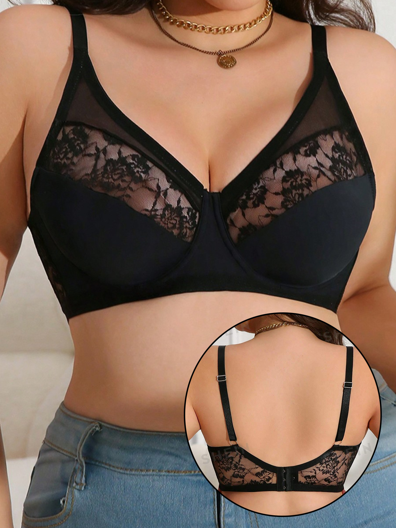 Plus Size Lace Minimizer Bra,  - Minimizer Bra Women recensione e prezzo