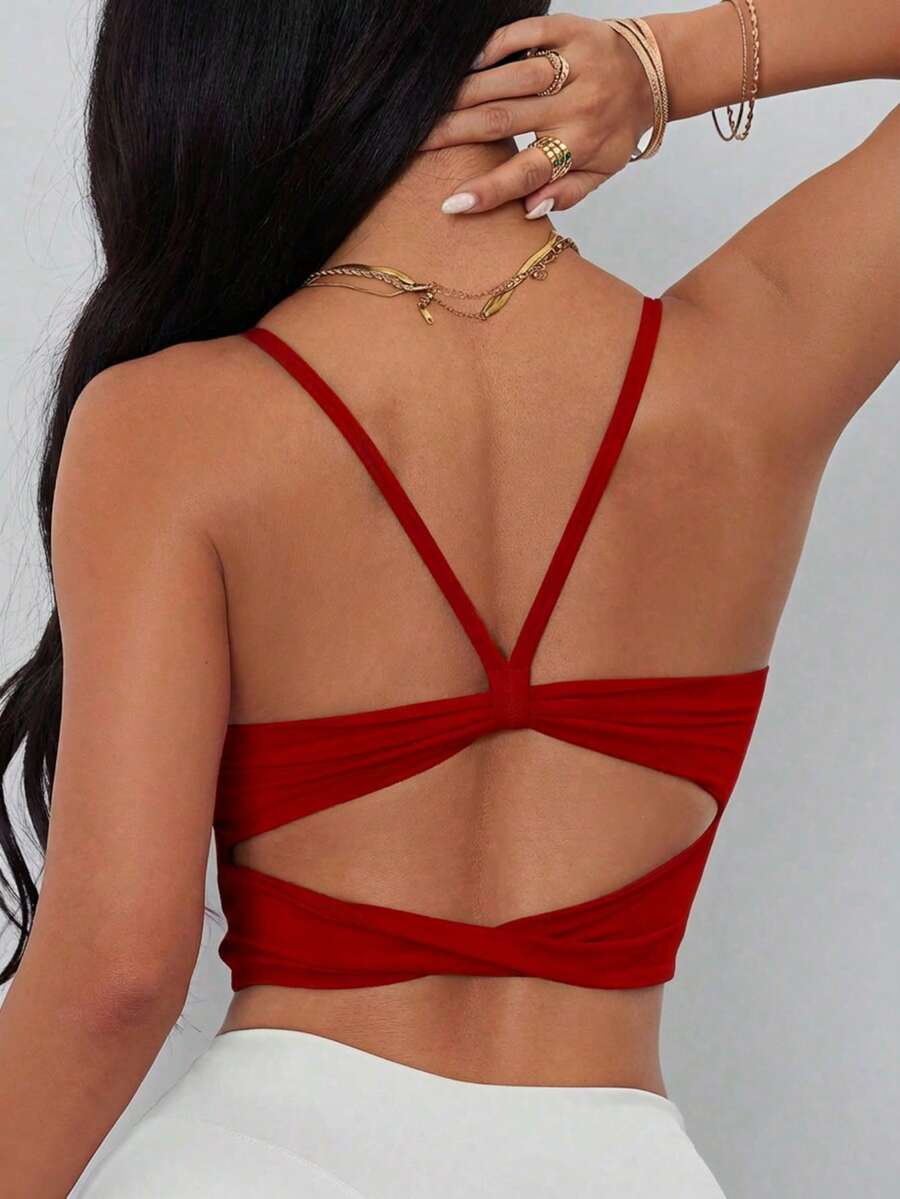 Womens Criss-Cross Strap Racer - Sports Bra Racerback recensione e prezzo