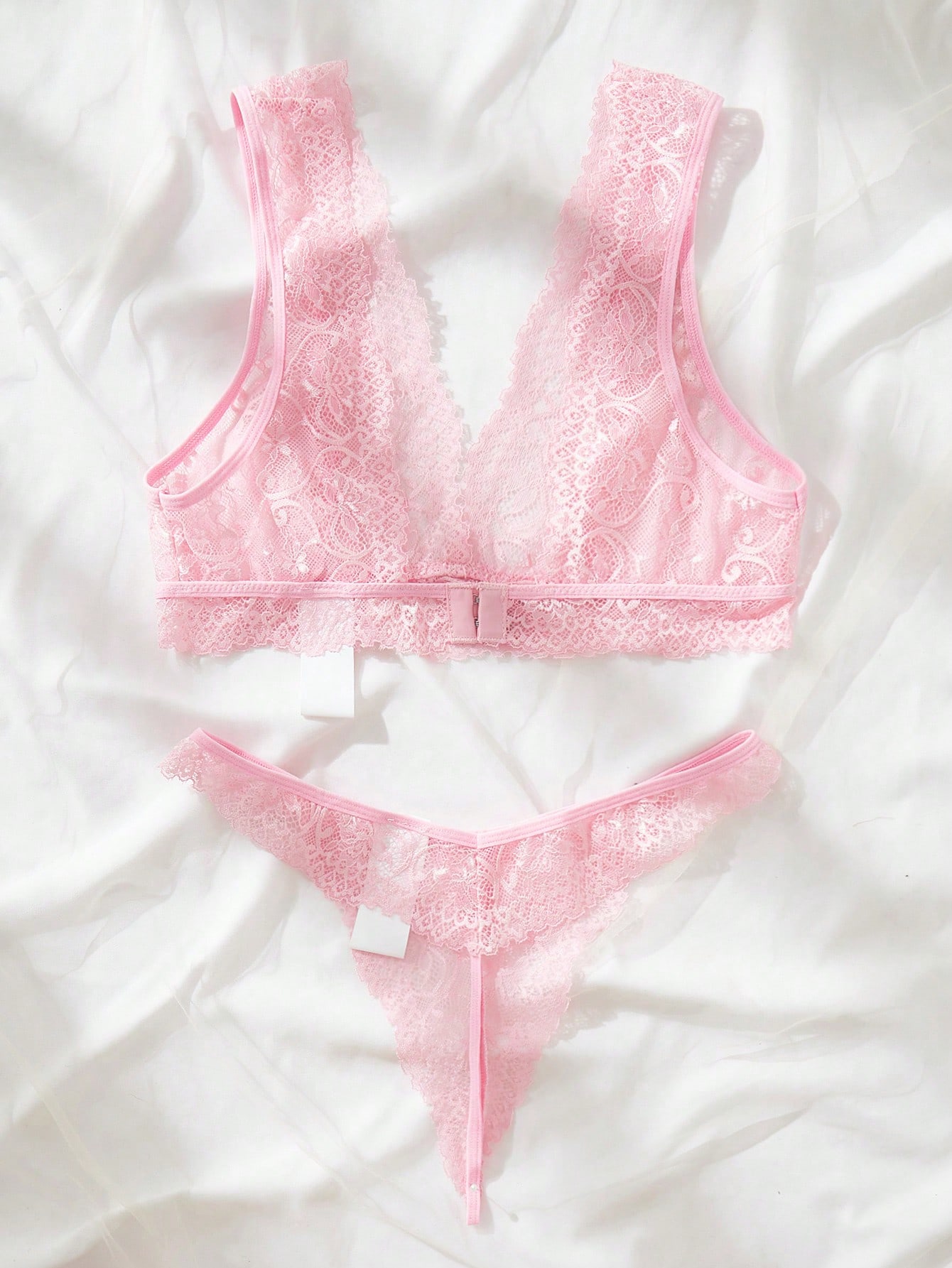 Pink Lace Lingerie Set Sheer F - Lace Bralette Set recensione e prezzo
