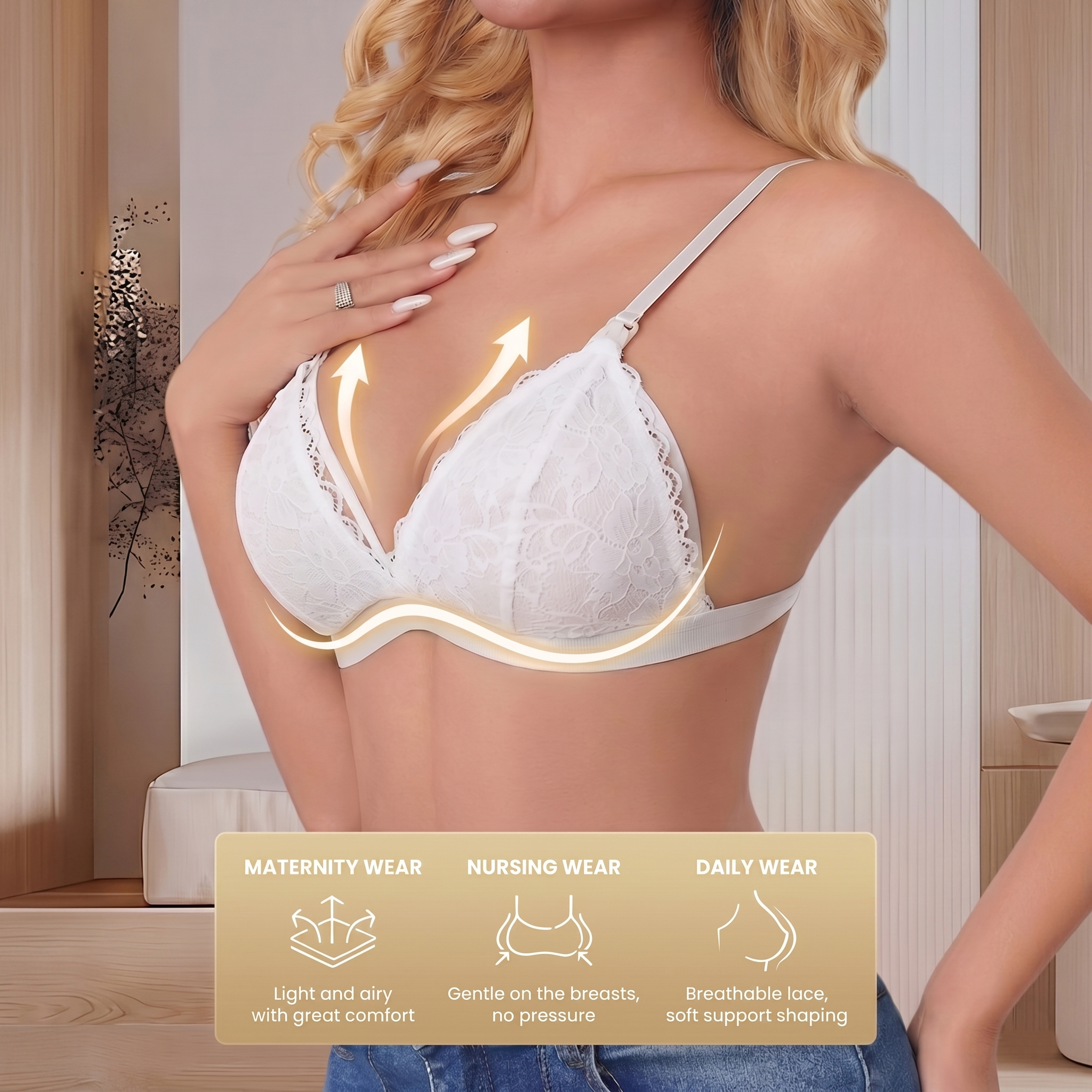 Women's White Lace Maternity N - Nursing Bra Clip recensione e prezzo
