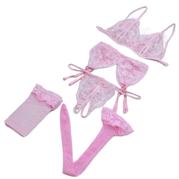 Lace Women Lingerie Set 4 Pcs  - Sheer Mesh Bra recensione e prezzo