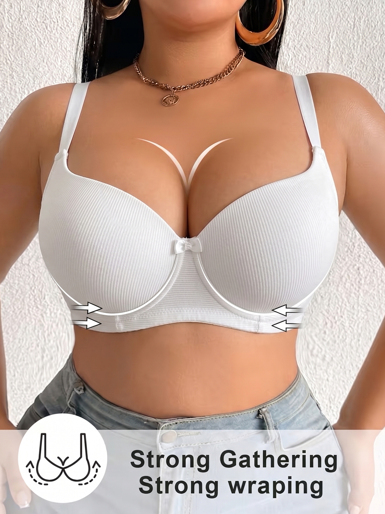 Plus Size Ribbed Women Bra Thi - Underwire Bra Padded recensione e prezzo