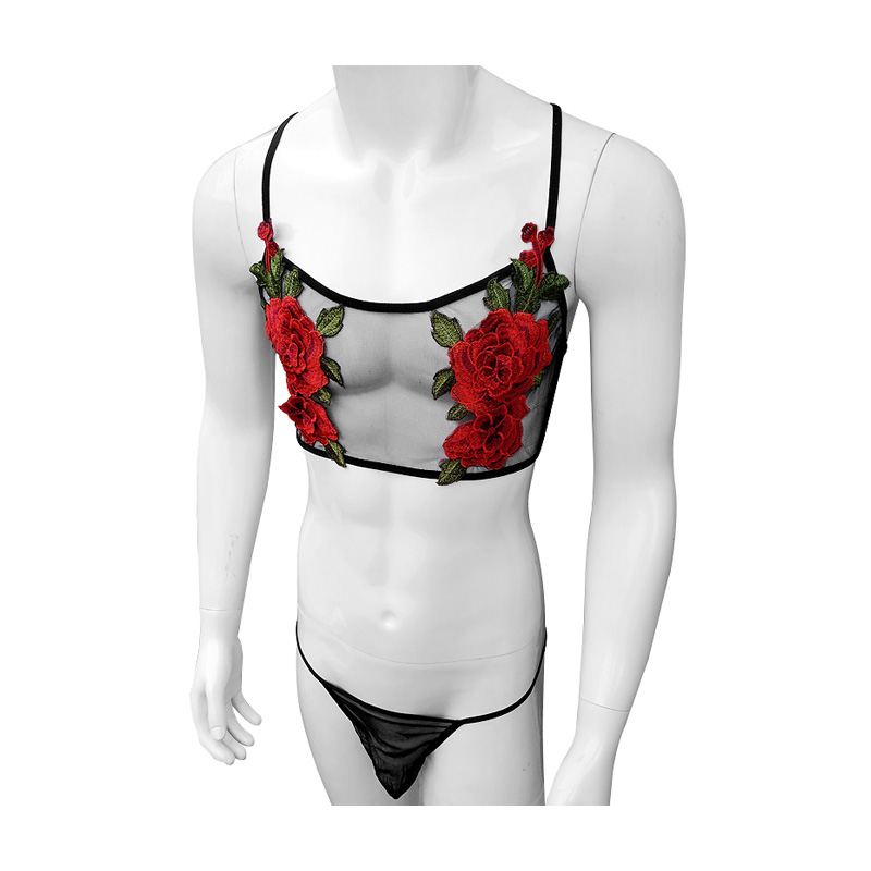 Sexy Embroidery Mens See Throu - Sheer Mesh Bra recensione e prezzo