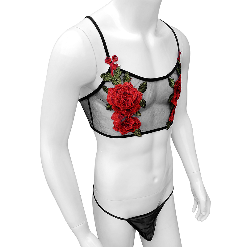 Sexy Embroidery Mens See Throu - Sheer Mesh Bra recensione e prezzo